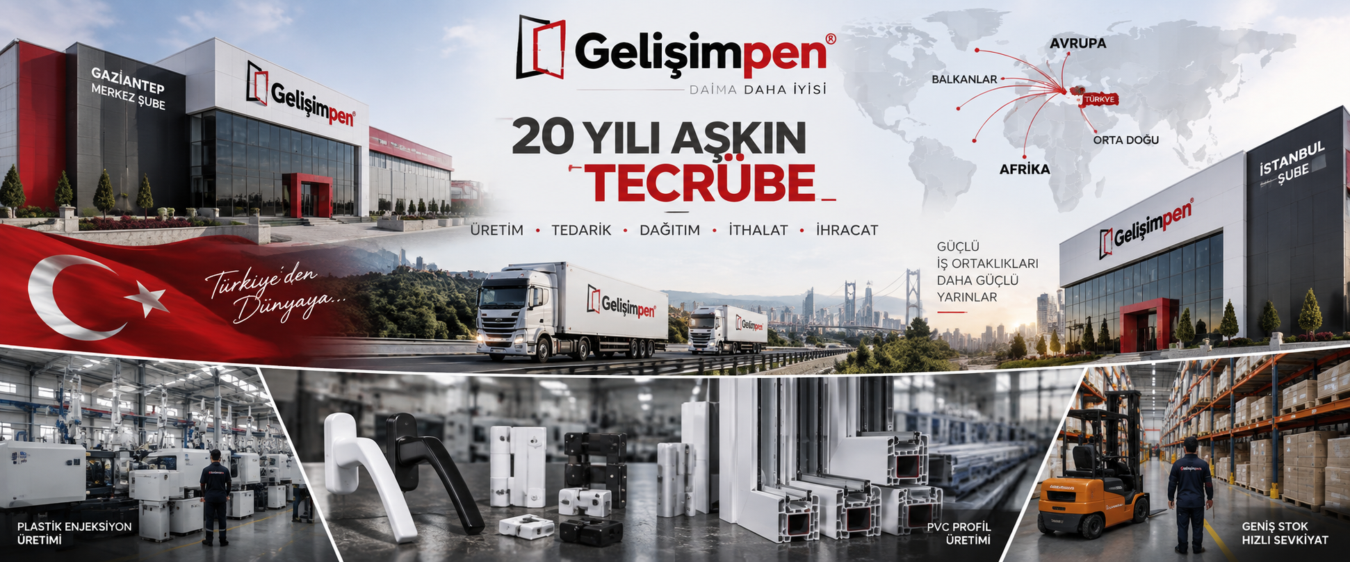 Gelişim Pen üretim, tedarik ve dağıtım ağı